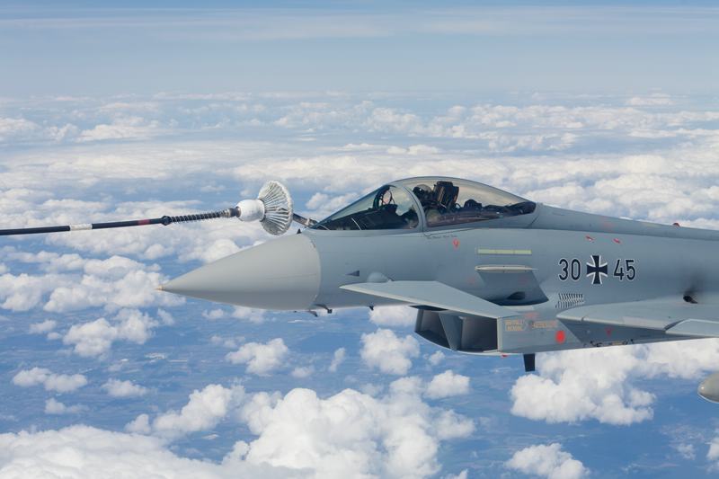 comp_pic35 by Timm Ziegenthaler.jpg - The 30+45, a TLG73 Eurofighter is “hooked” by the refuelling hose 